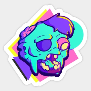 Blue Zombie Sticker